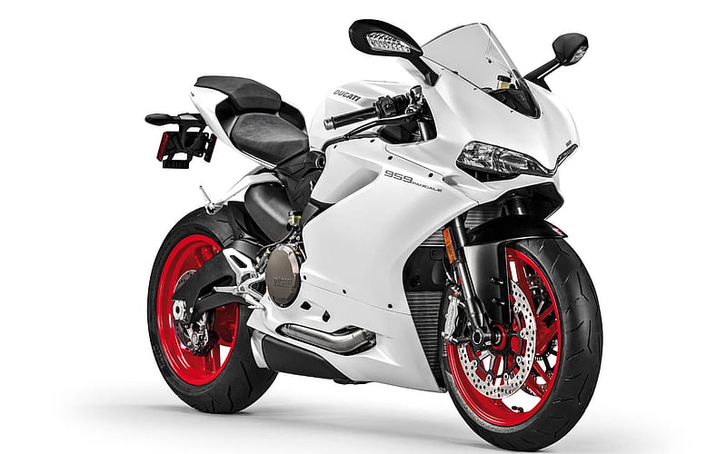 Ducati 959 Panigale Spied, 2020, white sports bike, new white 959 Panigale, italian sports bikes, Ducati, HD wallpaper