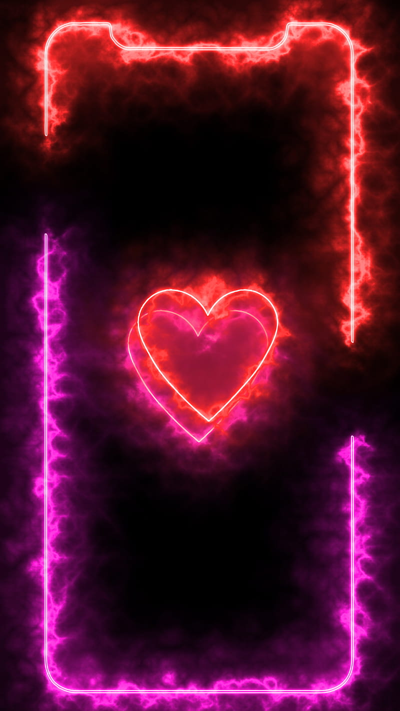 Heart Love Frame, 12 11 13, black background amoled oled, couple ...