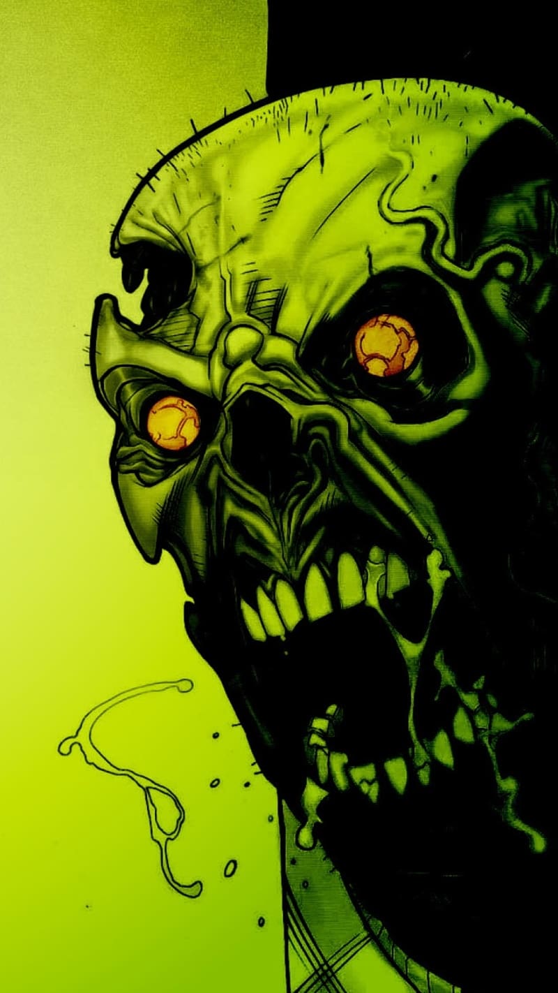 Best Horror, Green Skull, dangerous, scary, HD phone wallpaper | Peakpx