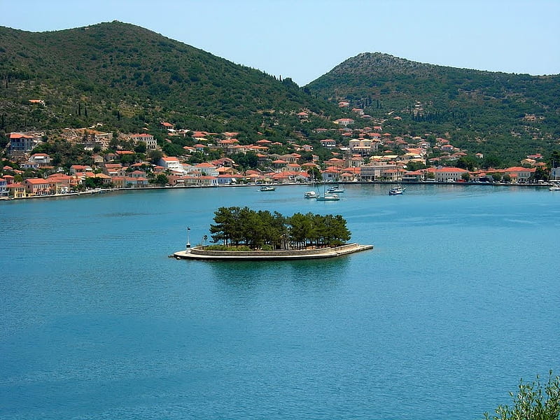 Lazareto islet, Ithaki in the Ionian Sea, Greece, hope, Greece, holidays, nature, island, landscape, sea, blue, graphy, HD wallpaper