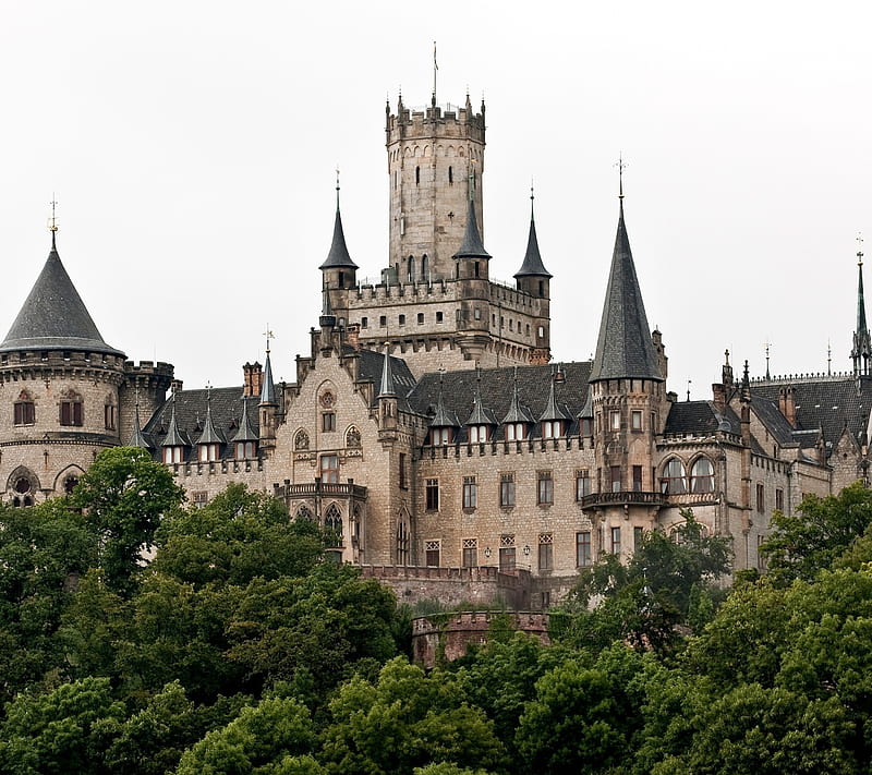 German Castle, castle, fortress, germany, historical, landmark, mid-evil, middle ages, HD wallpaper