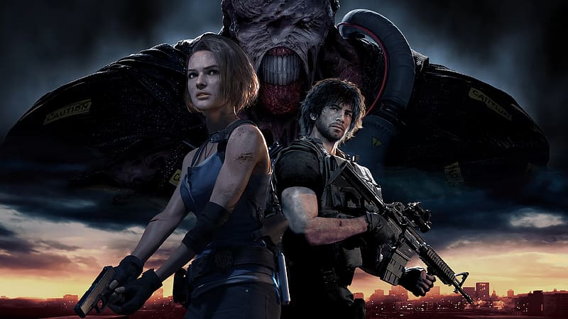 Resident Evil, Video Game, Jill Valentine, Nemesis (Resident Evil), Carlos Oliveira, Resident Evil 3, Resident Evil 3 (2020), HD wallpaper
