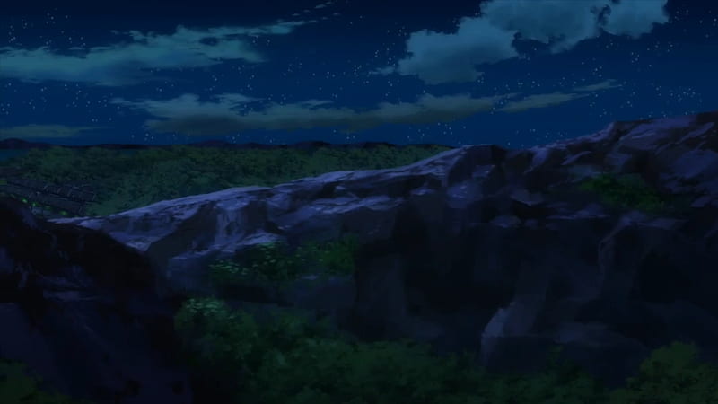 Hillside, Clouds, Sky, Anime, Fairy Tail, Magnolia, Mountain, Manga, Night, HD wallpaper