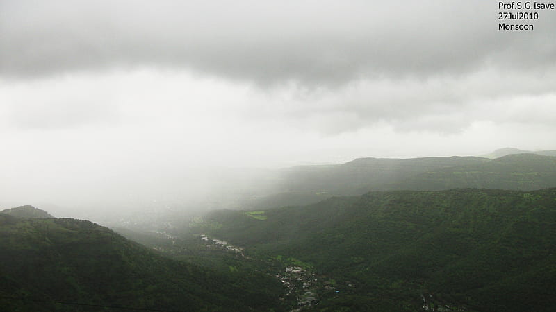 Monsoon, pune, sinhgad fort, sahydri mountain, HD wallpaper