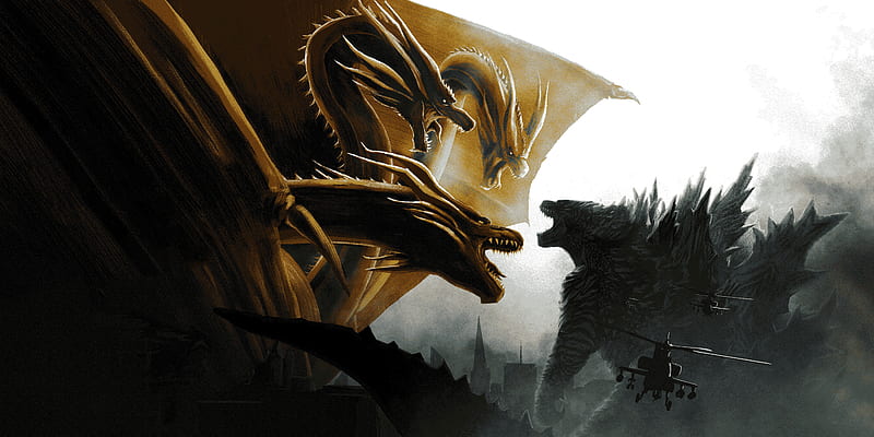 Godzilla vs King Ghidorah In Godzilla King of the Monsters, HD wallpaper