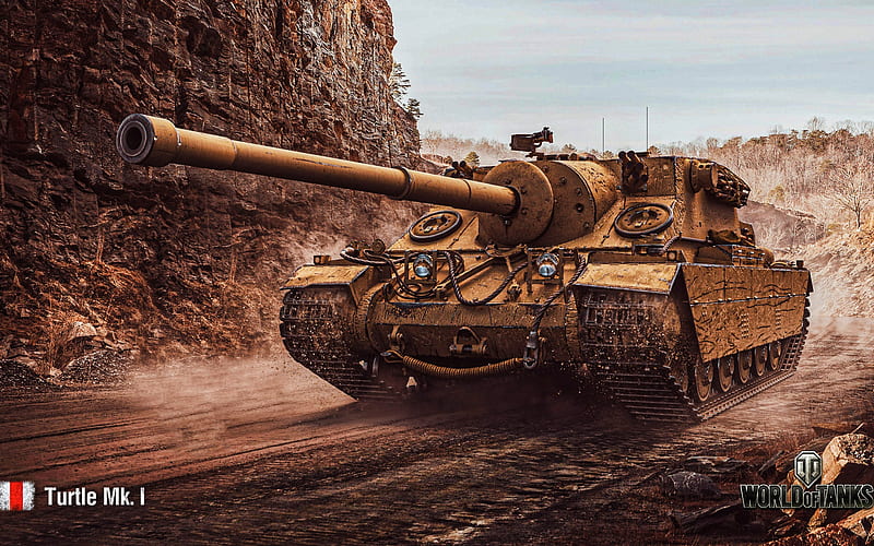 Turtle Mk I, WoT, desert, tanks, online games, World of Tanks, HD wallpaper