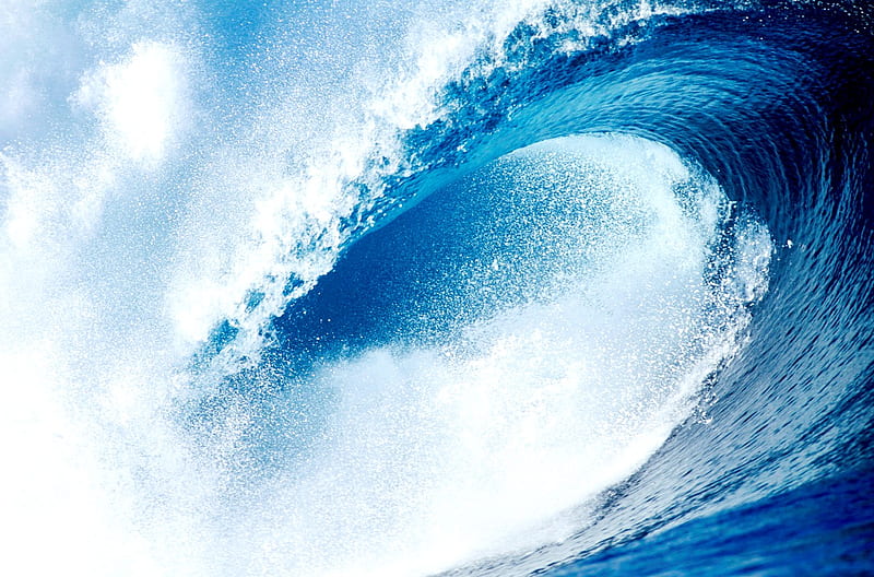 Tidal Wave, tidal, water, foam, ocean, summer, sea, blue, wave, HD wallpaper