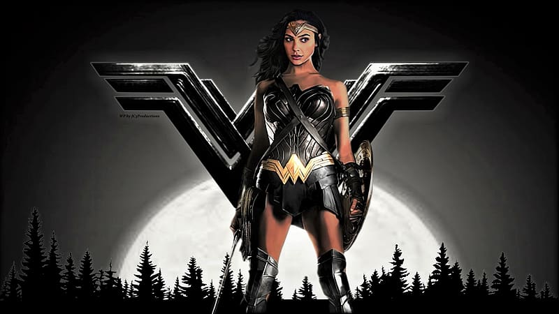 Wonder Woman IN Black, amazon warrior, wonder woman, nexus, cartoon, paradise island, background, tv series, , 1920x1080 only, anime, movie, diana prince, HD wallpaper