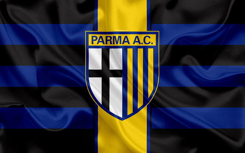 Parma Calcio 1913 Serie B Football Silk Texture Emblem Silk Flag Logo Italian Football 