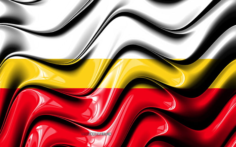 Lesser flag Voivodeships of Poland, administrative districts, Flag of Lesser, 3D art, Lesser, polish voivodeships, Lesser 3D flag, Poland, Europe, HD wallpaper
