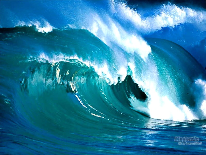 The power of the ocean, water, ocean, waves, forces of nature, wave, HD wallpaper