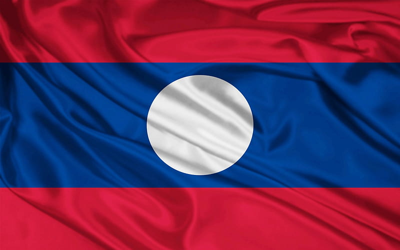 laos flag, red, laos, blue, flag, HD wallpaper