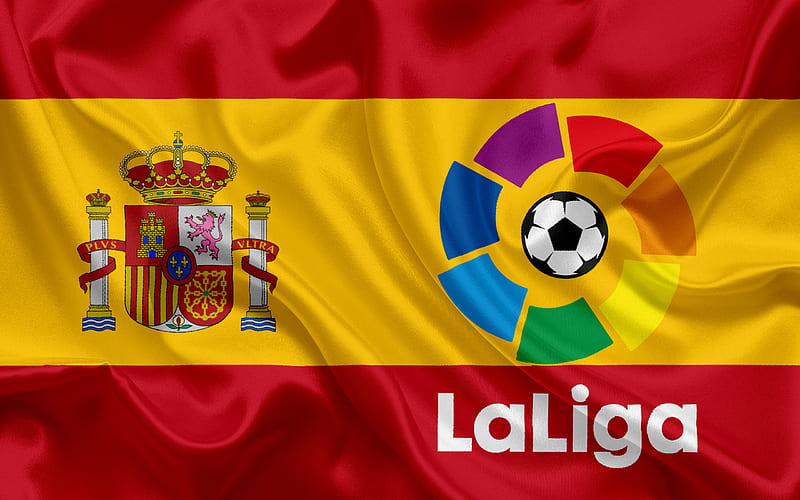 La Liga, emblem, logo, Spain, flag of Spain, soccer championship, HD wallpaper