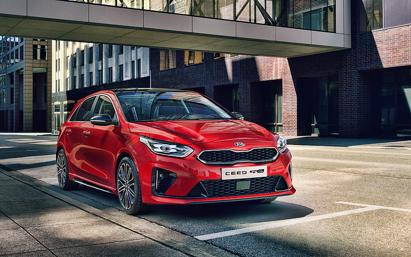Kia Ceed GT-Line, 2020, front view, exterior, red station wagon, new red Ceed, korean cars, Kia, HD wallpaper