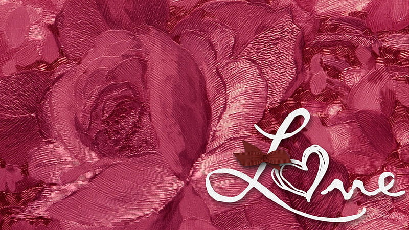Love is a Rose, valentines day, red, embossed, rose, love, flowers, HD wallpaper