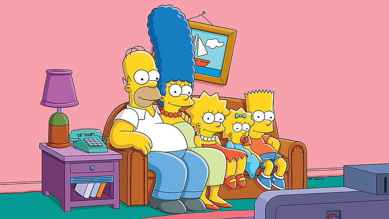 The Simpsons, Homer Simpson, Marge Simpson, Bart Simpson, Lisa Simpson, Maggie Simpson, HD wallpaper