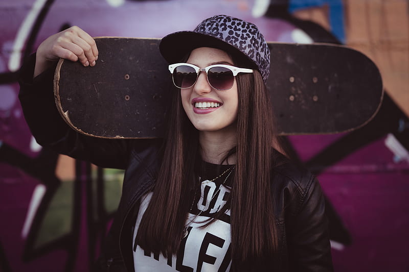 Skateboard Girl, skateboard, girls, HD wallpaper