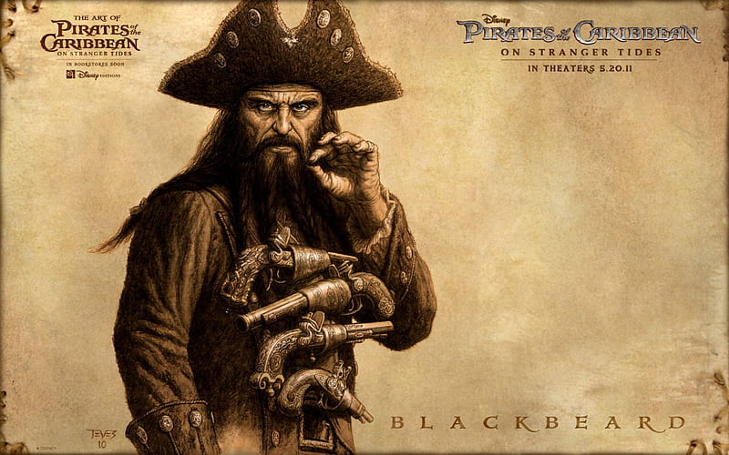 Blackbeard, Pirates of the Caribbean, on stranger, Pirates of the Caribbean on stranger, HD wallpaper