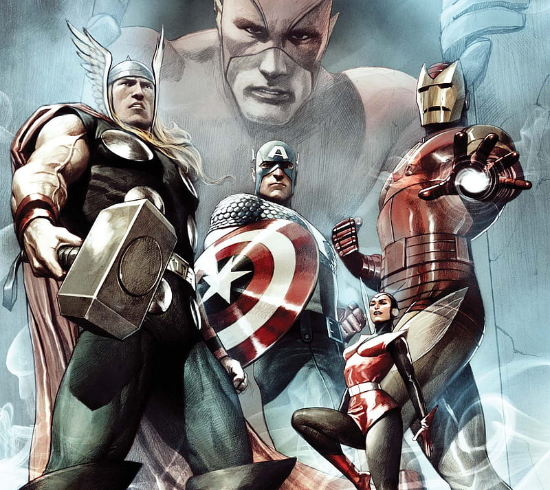 Marvel Comics, captain america, hulk, iron man, thor, HD wallpaper