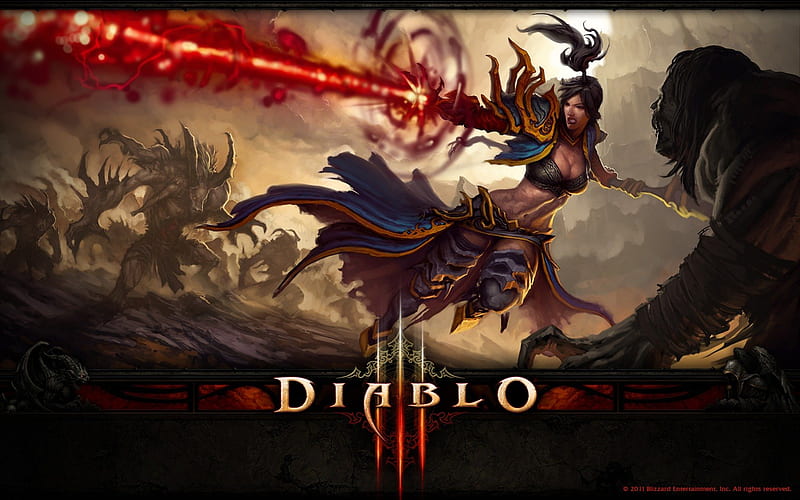 Diablo III, diablo 3, game, magic, wizard, HD wallpaper
