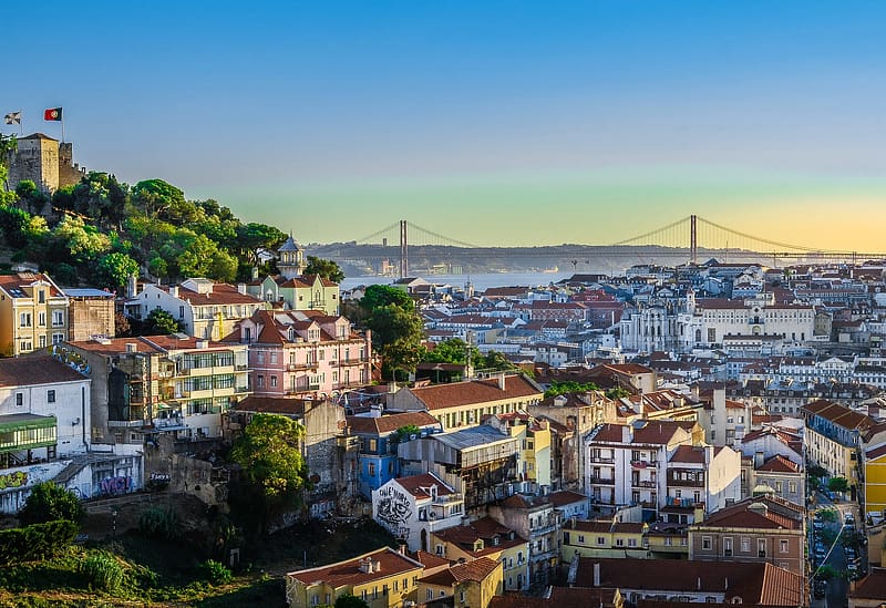 Cities, City, Building, House, Cityscape, Lisbon, Portugal, , 25 De Abril Bridge, HD wallpaper