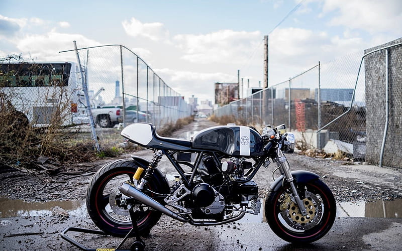 Ducati Scrambler Cafe Racer, superbikes, dump, italian motorcycle, Ducati, HD wallpaper