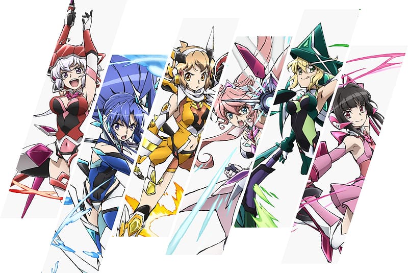 Anime, Tsubasa Kazanari, Chris Yukine, Hibiki Tachibana, Kirika Akatsuki, Shirabe Tsukuyomi, Maria Cadenzavna Eve, Senki Zesshou Symphogear Xv, HD wallpaper