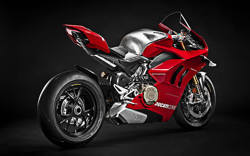 Ducati Panigale V4 R, side view, 2019 bikes, superbikes, new Panigale, red motorcycle, Ducati, HD wallpaper