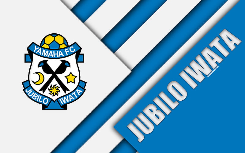 Jubilo Iwata FC blue white abstraction, material design, Japanese football club, HD wallpaper | Peakpx