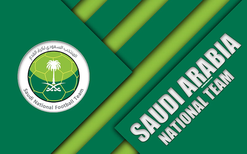 Saudi Arabia national football team emblem, Asia, material design, green abstraction, logo, Saudi Arabia, football, coat of arms, HD wallpaper