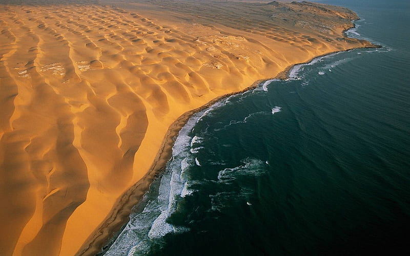 Our Planet, desert, great, earth, sea, HD wallpaper