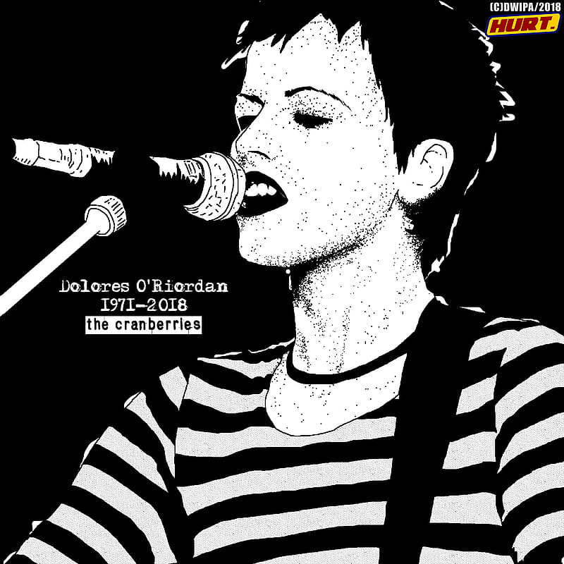 Dolores O Riordan, artwork, band, girl, people, rip, rock, the cranberries, vocalist, woman, HD phone wallpaper