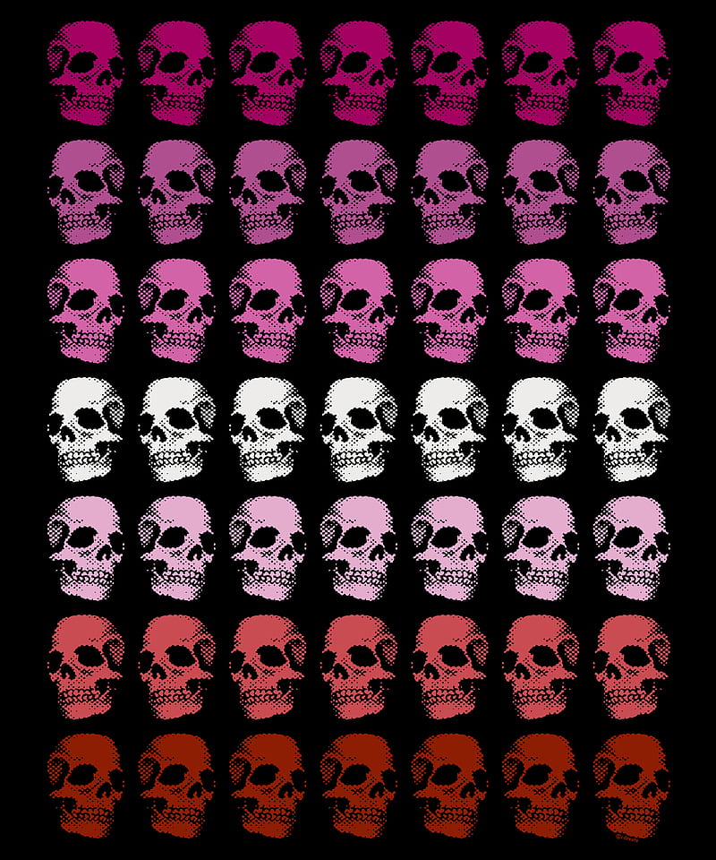 Lesbian Skulls Flag, Genderqueer, LGBT, LGBTIQAPD, LGBTQ, LGBTQIA, Non-binary, asexual, bisexual, gay, human, iCreate, love, myself, pansexual, power, pride, proud, queer, skull, trans, transgender, HD phone wallpaper