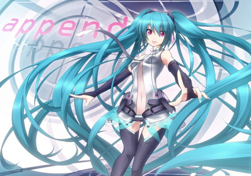 Hatsune Miku, cute, vocaloid, pretty, hatsune, miku, append, HD ...