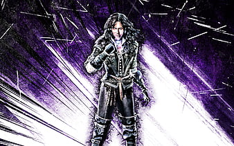 Wallpaper eyes, look, art, the enchantress, Witcher 3: Wild Hunt, Yennefer  of Vengerberg, Yennefer of Vengerberg, violet for mobile and desktop,  section игры, resolution 2480x1816 - download