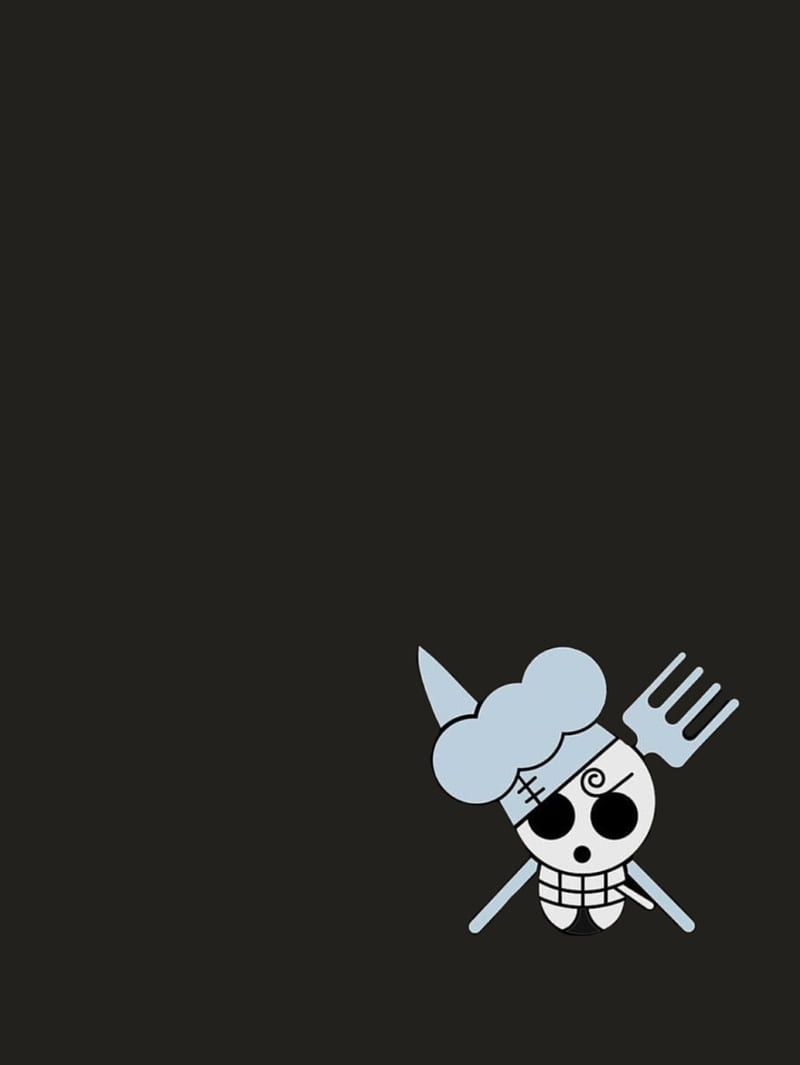 Sanji Skull, skeleton, pirate, chef, crossbones, one piece, anime, HD phone wallpaper