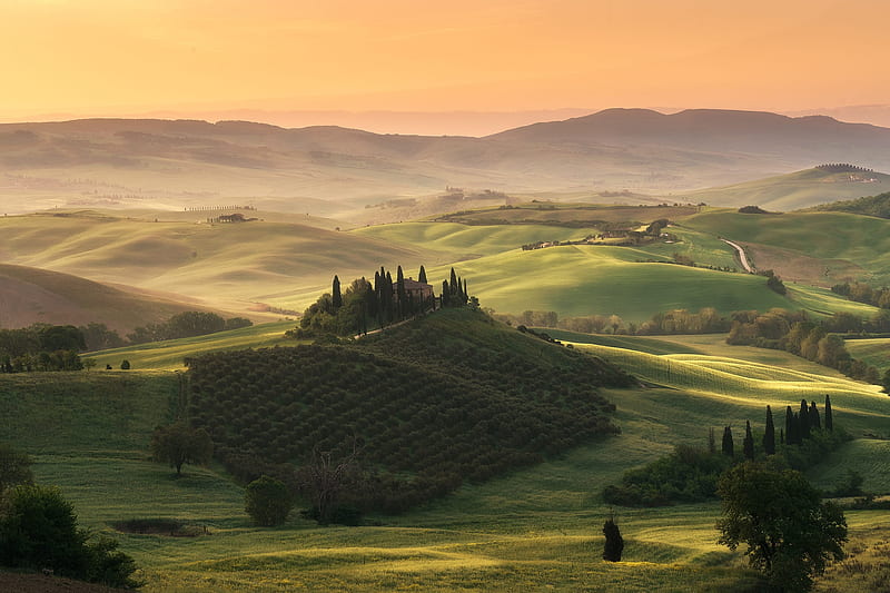 Graphy, Tuscany, Hill, Italy, Landscape, Hd Wallpaper 