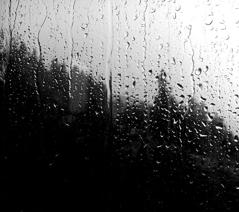 afternoon rain, dark, drops, sad, window, HD wallpaper