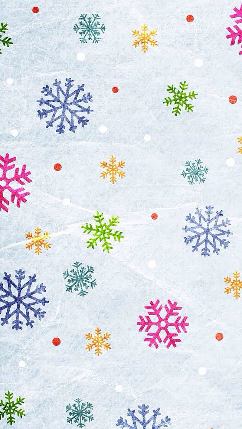 Colorful Snowflakes, colorful, snowflakes, HD phone wallpaper