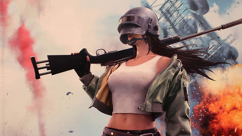 PUBG Girl With Rifle PUBG, HD wallpaper
