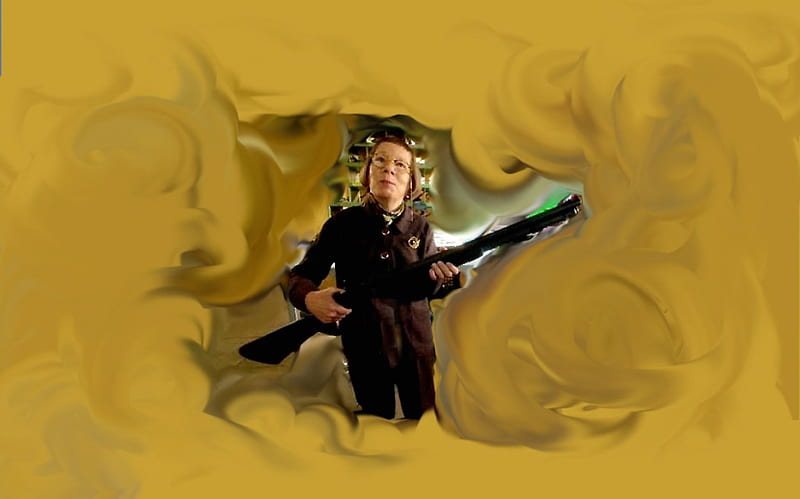 Look Out!!!, little gals, gals with guns, linda hunt, hetty lange, HD wallpaper