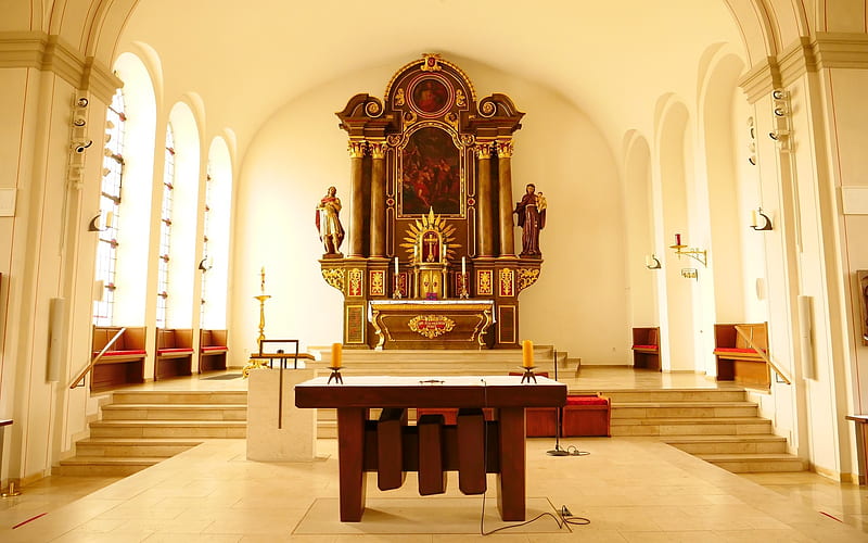 Church Altar in Germany, Christianity, Germany, altar, church, HD wallpaper