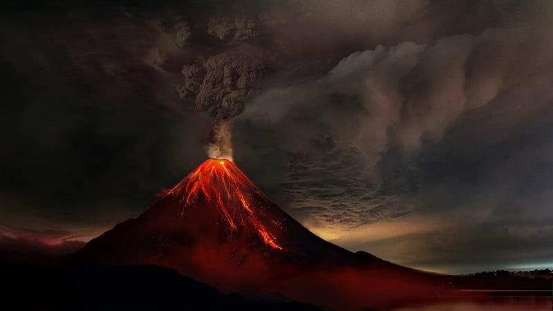Volcanic Eruption, Eruption, Nature, Volcano, HD wallpaper