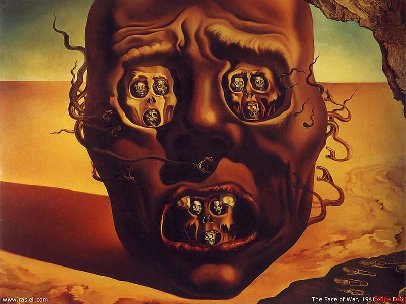 Salvador Dali - 'The Face Of War', Salvador Dali The Face Of War, Salvador Dali Artwork, Artwork, Salvador Dali, Salvador Dali Art, Art, HD wallpaper
