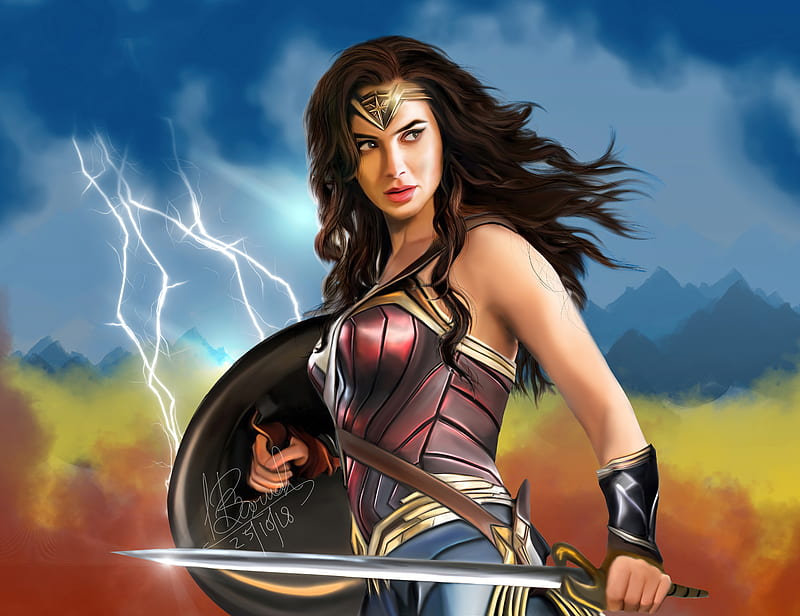 Wonder Woman Digital Drawing, wonder-woman, superheroes, artist ...