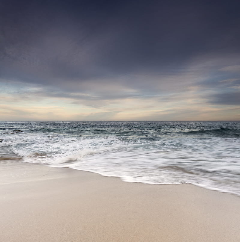 sea, waves, beach, tide, horizon, HD phone wallpaper