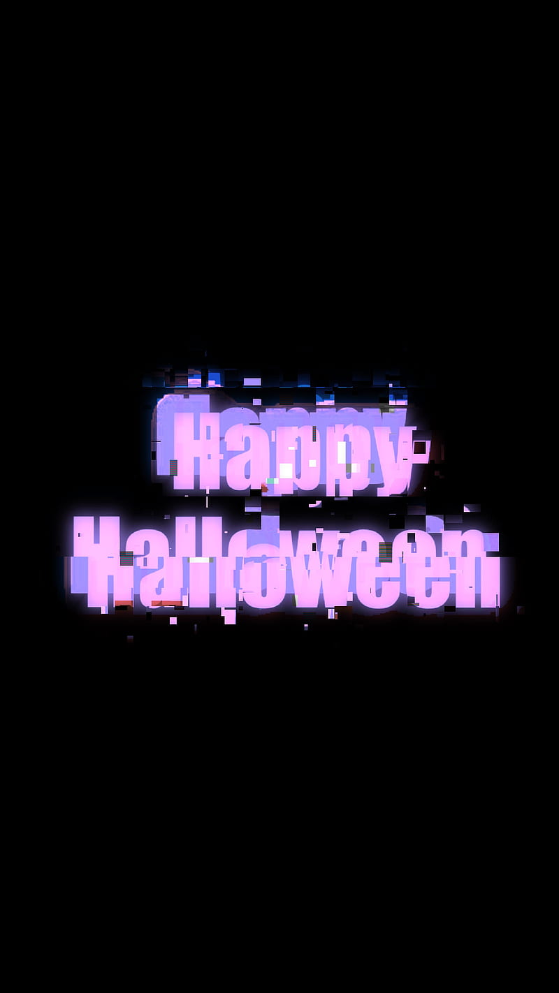 happy halloween text art black