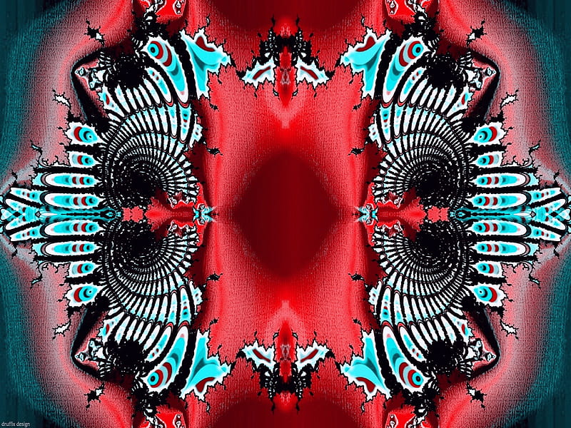 bambule 02, red, super, art, 2008, windows vista, desenho, abstract, artwork, illusion, bullseye, druffix, computer, fractals bambule, style, HD wallpaper