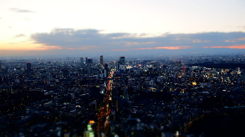 japan, tokyo, cityscape, road, tilt shift, graphy, buildings, City, HD wallpaper