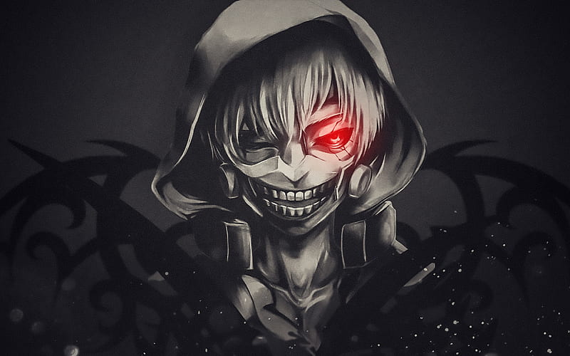 Ken Kaneki, darkness, red eyes, Tokyo Ghoul, manga, Sasaki Haise, HD wallpaper